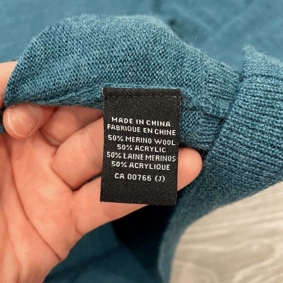 Britches Mens Wool Sweater Tight Knit Pullover V-Neck Blue Sz XL - Picture 5 of 7